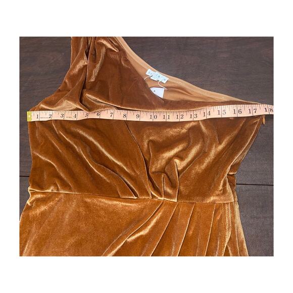 Baltic Born Kourtney Velvet One Shoulder Midi Dress in Spice L Holiday Fall - Picture 10 of 12